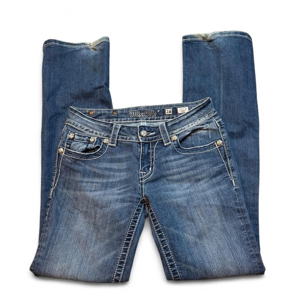 Miss Me bootcut denim western punk blue jeans size 28 READ